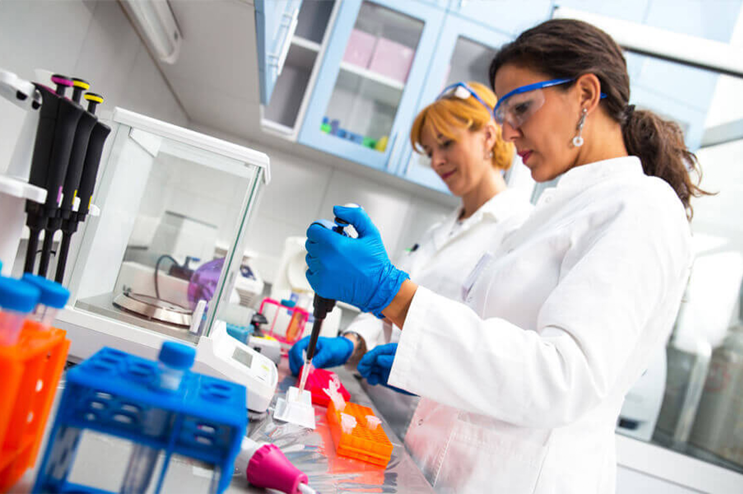 Image of two scientists performing an experiment
