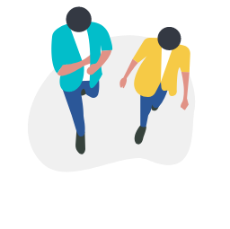 Image showing two people walking side by side