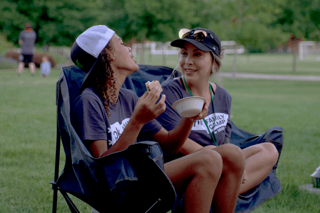 Elijah and Mom at flok Family Camp 2025