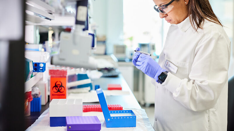 Image of BioMarin employee doing work in a lab